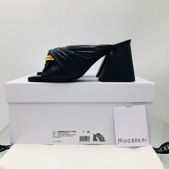 J. W. Anderson Chain Link Heel Mule Black Napa Size EU 39  US 9 Medium - Picture 15 of 16